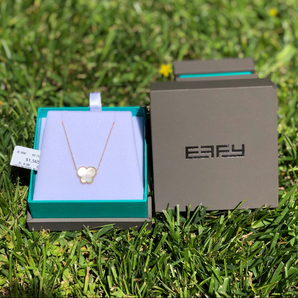 Effy 14k Yellow Gold Mother Of Pearl Pendant Neck